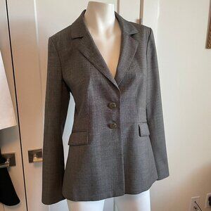 classiques entier 2 Button Notch Collar 100% Virgin Wool Blazer Tan Brn Sz 8